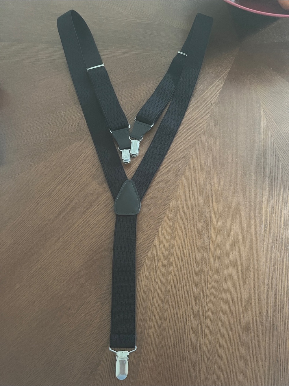 Suspenders Black Classic Y Back Silver Hardware New